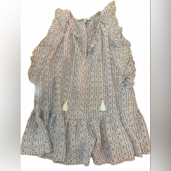 MADEWELL Women's Small 100% Silk Lily Ruffle Top in Echo Grid Blouse Tas… - Picture 5 of 13